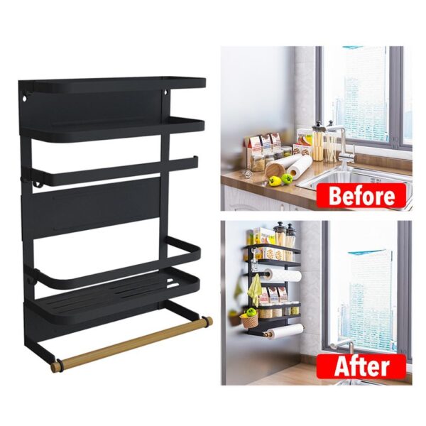 "Magnetic Wall-Mounted Kitchen Shelf - Durable Metal, Neat Storage" - Image 5