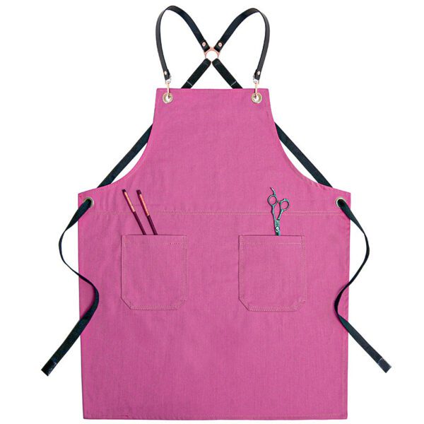 Denim Print Kitchen Apron – Stylish Sleeveless Cooking Attire - Image 6
