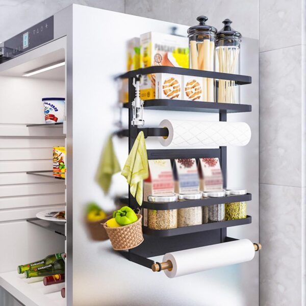 "Magnetic Wall-Mounted Kitchen Shelf - Durable Metal, Neat Storage" - Image 3