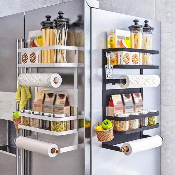 "Magnetic Wall-Mounted Kitchen Shelf - Durable Metal, Neat Storage" - Image 2