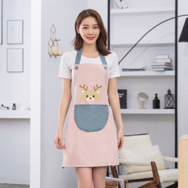 Waterproof Couple Apron with Coral Towels for Kitchen Fun - Image 2