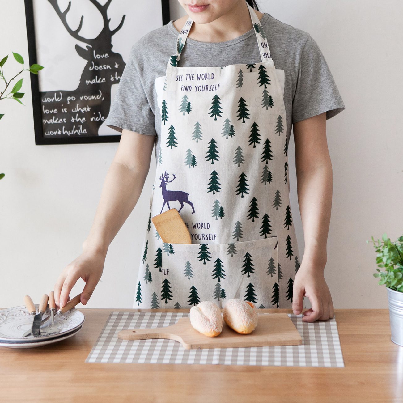 Fawn Cotton Linen Apron