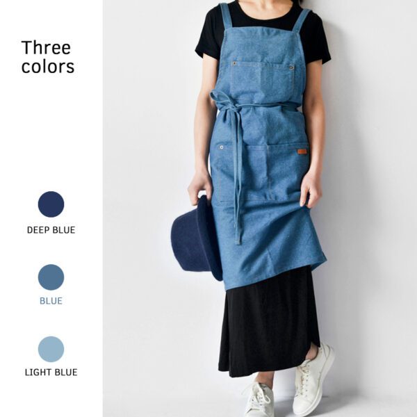 Japanese Denim Cotton Apron – Stylish Kitchen Essential - Image 2