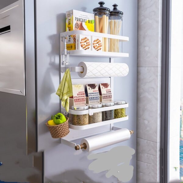 "Magnetic Wall-Mounted Kitchen Shelf - Durable Metal, Neat Storage" - Image 6