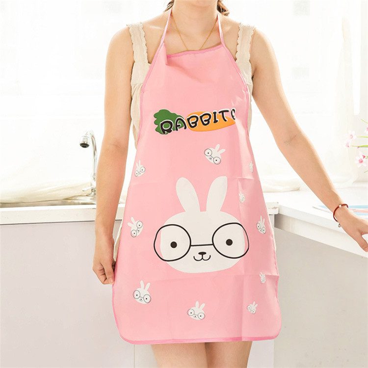 Kitchen PVC Cute Cartoon Apron Oil-proof