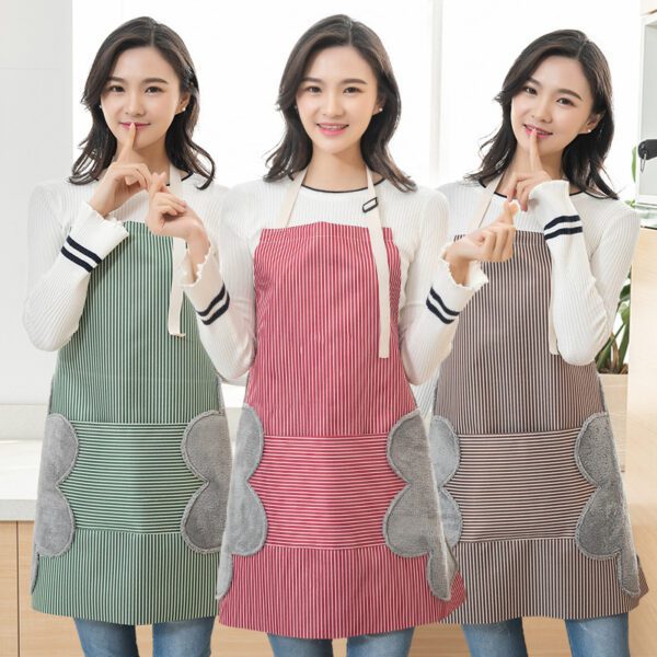 Adjustable Waterproof Apron with Towels for Women - Image 2