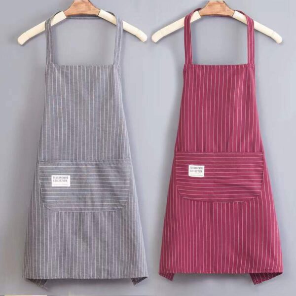 Striped Sleeveless Cotton Kitchen Apron – Breathable, Stylish Design - Image 6