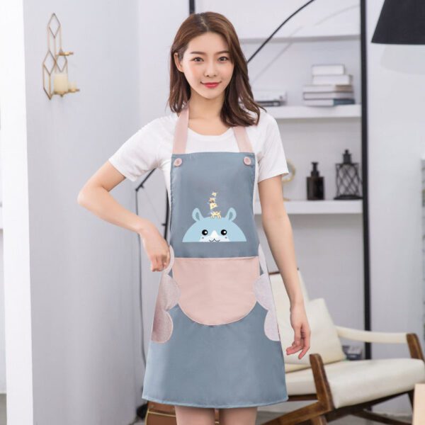 Waterproof Couple Apron with Coral Towels for Kitchen Fun - Image 3