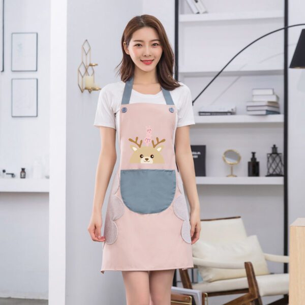 Waterproof Couple Apron with Coral Towels for Kitchen Fun - Image 4