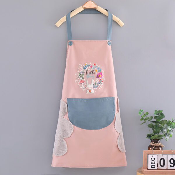 Waterproof Couple Apron with Coral Towels for Kitchen Fun - Image 6