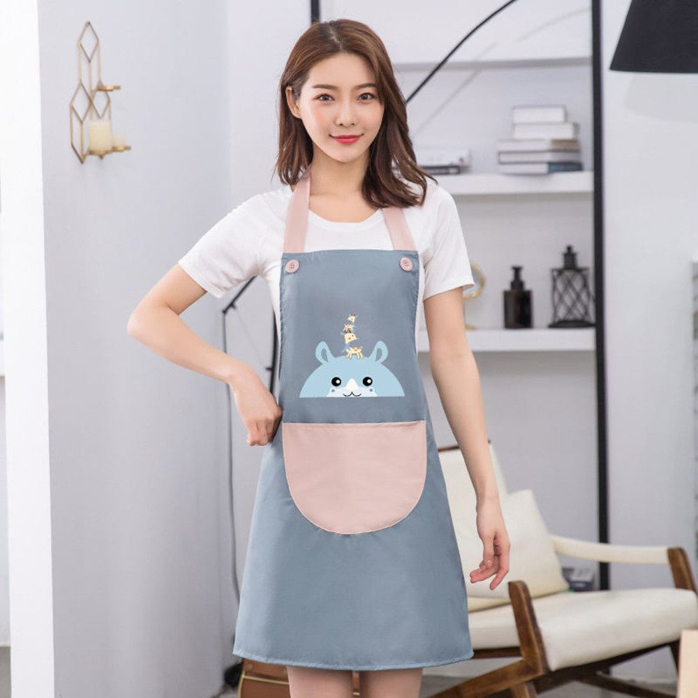 Waterproof Couple Kitchen Apron with Coral Fleece Towels