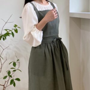 Cotton Linen Kitchen Apron
