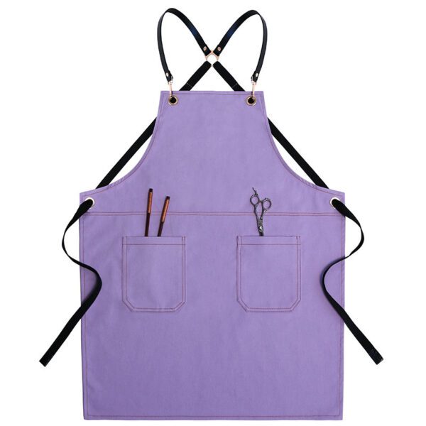 Denim Print Kitchen Apron – Stylish Sleeveless Cooking Attire - Image 5