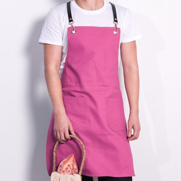 Denim Print Kitchen Apron – Stylish Sleeveless Cooking Attire - Image 2