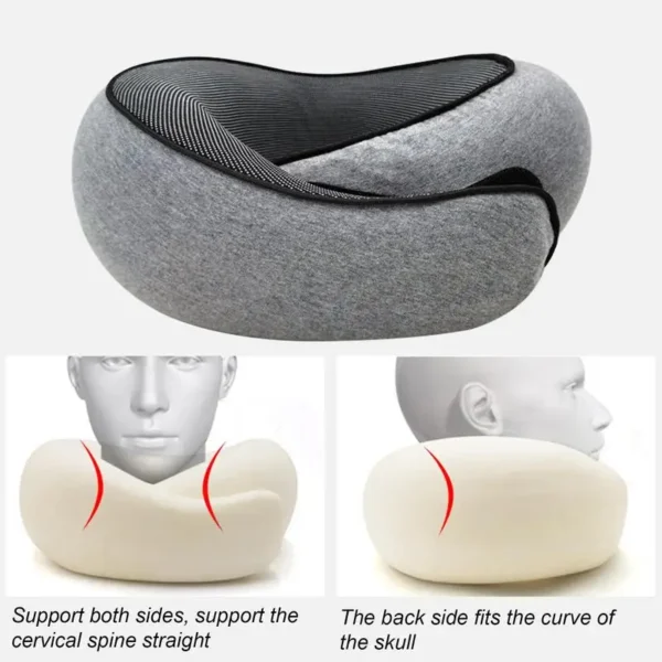 Ultimate Comfort On-the-Go: Ergonomic Memory Foam Travel Pillow - Image 3