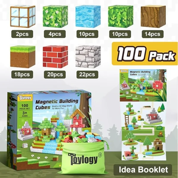 100PCS Magnetic Blocks-Build Mine Magnet World Set for Boys & Girls - Image 6